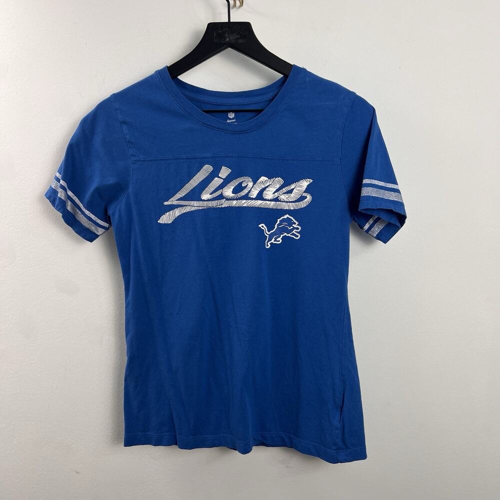 NFL Teens Apparel Detroit Lions Blue Juniors T-shirt Tee Size XL